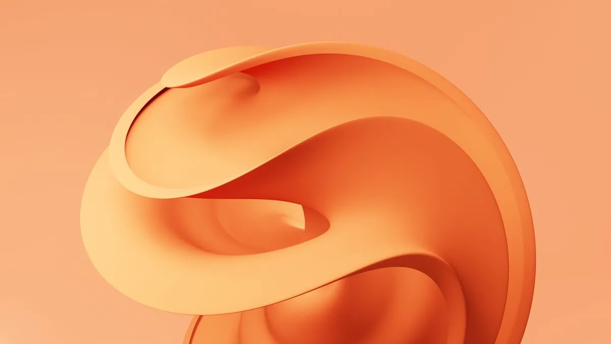 An orange abstract swirl